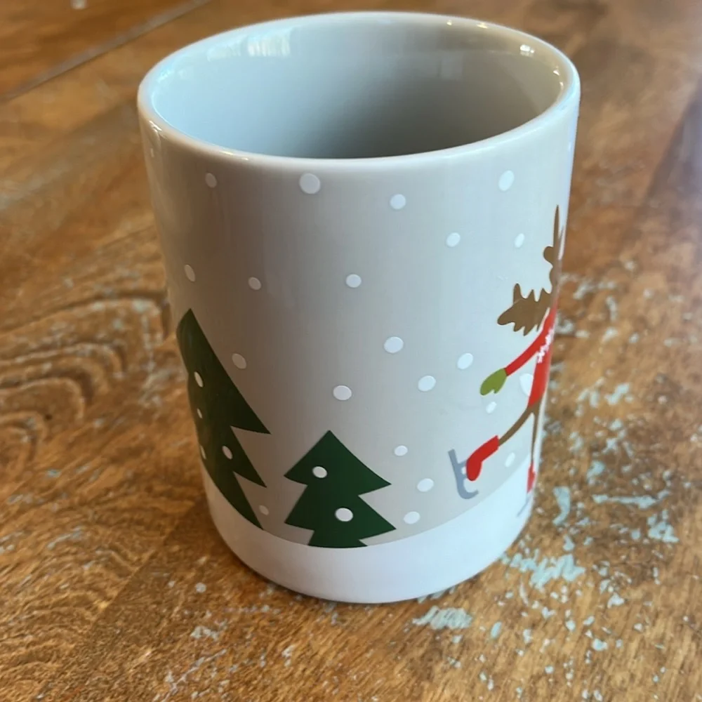 Crate & barrel reindeer mug Joan Anderson